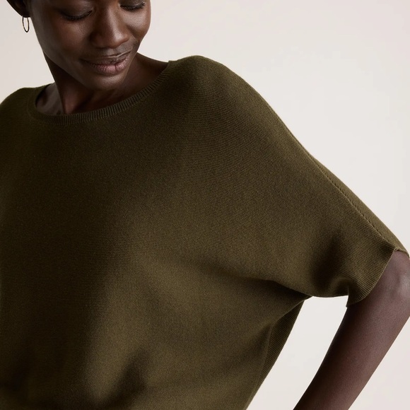 NWT Quince Lightweight Cotton Cashmere Link-Stitch Dolman Sweater - Picture 3 of 7